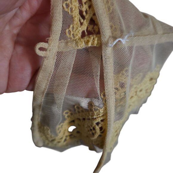 Free People V Is for Victorian Red Velvet and Cream Lace Long Sleeve Mini Dress - Picture 6 of 12